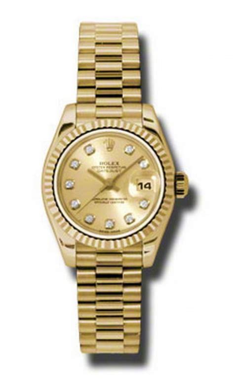 rolex gold damen steine|Rolex lady Datejust fluted.